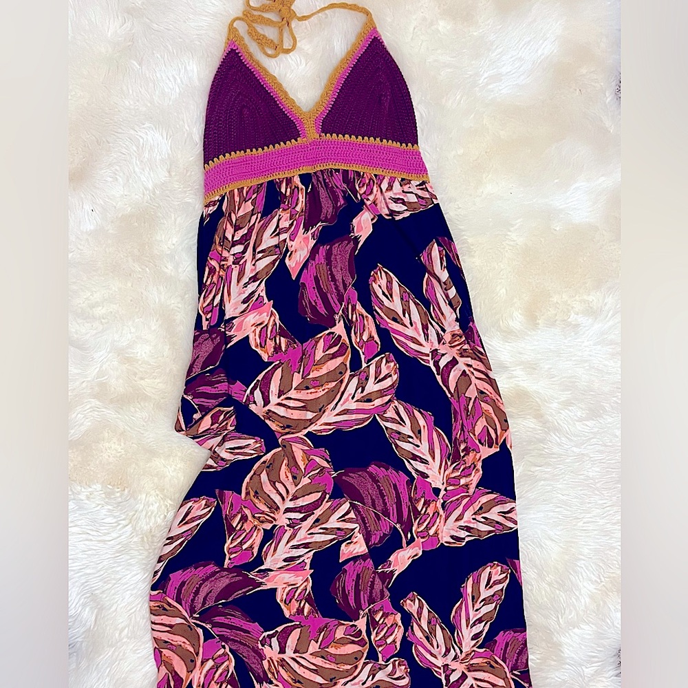 Size medium to large maxi dress, crotchet top